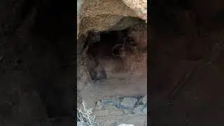 Small alcove cave up high in the cliffs with a strange symbol scratched into the back wall #amazing