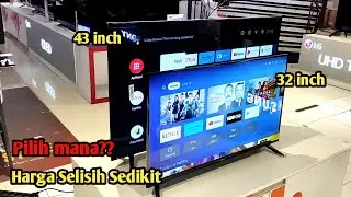 43 INCH VS 32 INCH INILAH PERBEDAAN UKURAN LAYAR‼️#smarttv #androidtv #electronic
