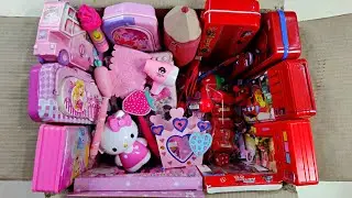 activating pink vs red stationery collection, pencil box, school supplies, colourfull stationery,toy