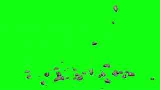 Green Screen Falling Rocks