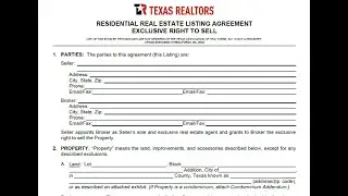 Overview Residential Real Estate Listing Agreement Exclusive Right To Sell - 2025