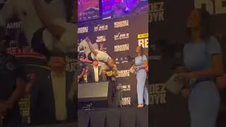 Tank Davis does a backflip at the Weigh-Ins