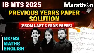 IB MTS 2025 PYQ Marathon | GK GS Maths English (Last 3 Years) | Most Repeated Questions