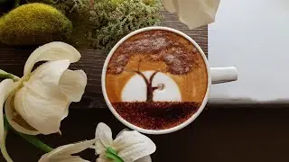 How to Make Latte Art Sunset Tree | Barista Art Skills | Latte Art Tutorial | Coffee Blog