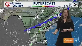 Warm, windy, and humid in the Coastal Bend with a spotty shower