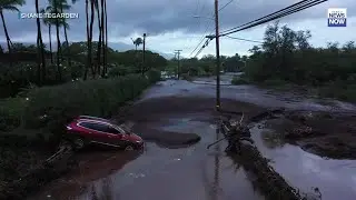 AERIAL VIEW: Storm damage, flooding along South Kihei Road