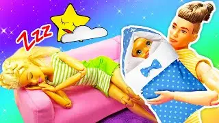 La dura tarea de ser padres. Muñecos Barbie y Ken. Vídeos para niñas.