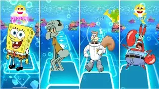SpongeBob 🆚 squidward 🆚 Mr karba 🆚 Sandy cheeks EDM rush tiles hop