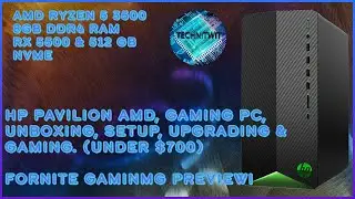 (UNDER $700) HP Pavilion Gaming Desktop TG01 AMD Ryzen 5 3500 RX 5500 8Gb Unboxing & Setup, FPS