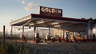 Golden Gasoline - Desert Gas Station - UE4 - 4K