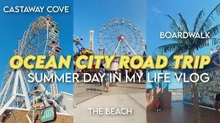ocean city road trip vlog | beach, castaway cove, boardwalk + more!