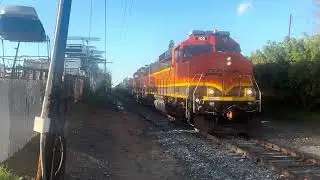 BNSF 102 leads the 748 Job back towards Watson Yard after passing Sepulveda Blvd 