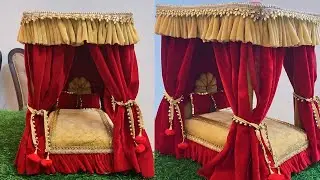 DIY laddu Gopal bed at home| laddu Gopal ji ka bed | Handmade bed for kahna ji