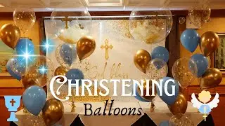 Christening Balloons Bouquet | Personalized Cross Balloons Bouquet | Gold Cross Balloons