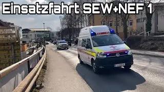 [Bauunfall] Einsatzfahrt SEW+NEF 1 Rotes Kreuz