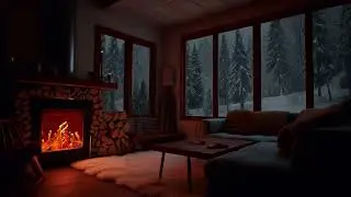 ☃️10 Hours cozy winter cabin with fireplace🔥Ambience comfort and warmth for sleep, study