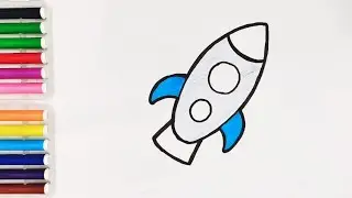How to draw rocket! Painting and coloring rocket! Drawing rocket