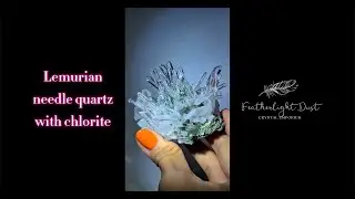 Lemurian needle quartz cluster with green chlorite inclusions - LQ541