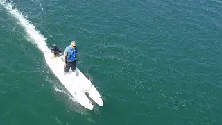 W720 Kayak-Skiff powered by a 6 HP outboard motor