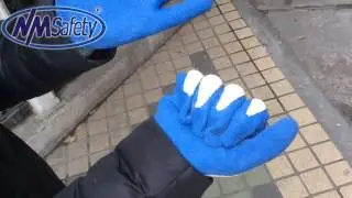 10g palm coated crinkle latex labor work glove