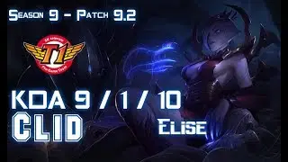 SKT Clid ELISE vs KINDRED Jungle - Patch 9.2 KR Ranked