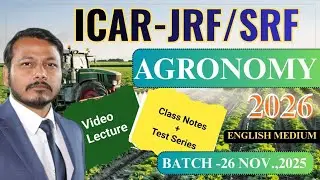 ICAR- JRF/SRF(AGRONOMY) || BATCH ANNOUNCEMENT || WITHOUT PPT LECTURE || SYLLABUS DISCUSSION  || YDAA
