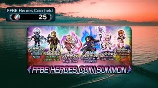 [FFBE] Summoning 5 Rainbows, Heroes Coin Summons!!