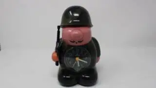 Vintage Telstar Mr. General Alarm Clock, Army Soldier Camouflage