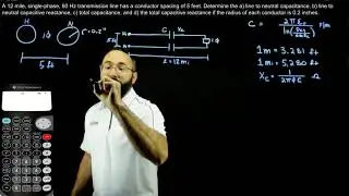 Емкость (C) и реактивное сопротивление (Xc) однофазной линии электропередачи. Экзамен по электрос...