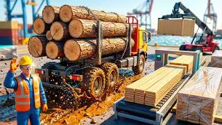 Miniature Logging Adventure: Heavy Mud, Huge Logs, and a Full Wood Factory Workflow