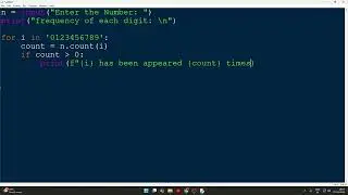Python Program to Find Frequency of Each Digit | VTU 3B | 1BPLC105B