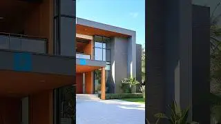 🔥 Ultra-Modern 4BHK House Exterior | Textured Facade + Glass Elegance. #architecture #shorts
