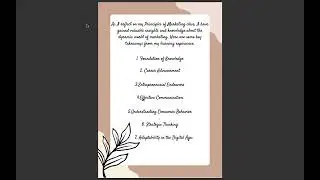 Marketing reflection