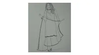 How to draw a traditional girl wearing suit||Drawing a easy girl