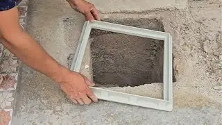 Installing tiles for the sewer box