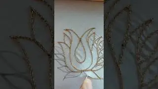 Lotus with zari thread/Chain Stitch/kirthika lifestyle
