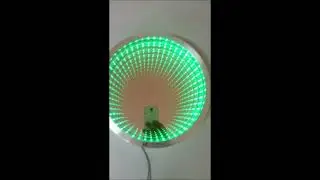 Round infinity mirror wall decor with LED light and music sync