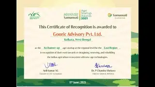 Agri startup award to Gooric| Manage| Samanuti|Agri Startup award 2021|Organic|Chemical Free|Adiyogi