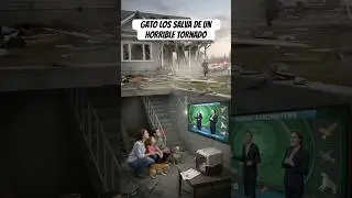 Gato los salva de un horrible tornado #fypyoutube #feedshorts #perros #gatos #mascotas #animales