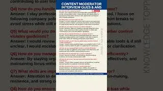 Content Moderator Interview Questions and Answers | Content Moderator Job Interview