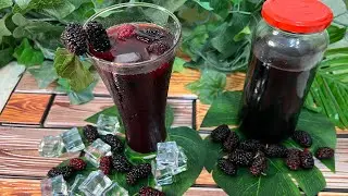 شراب التوت الشامي المنعش المركز بطريقة سهلة ... التوت الشامي شراب الصيف السوري#عصير_التوت_الشامي