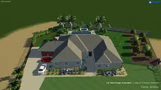 Front Yard Synthetic Turf and Xeriscape Landscape Rendering VIP3D - CAL OASIS DESIGN ASSOCIATES 2022