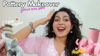 Pottery Makeover edition 💜 | fixing broken pieces 💔 |Aesthetic clay Art 🎀 | Ruthuja Udamale