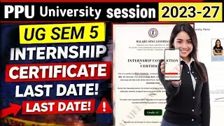 PPU Internship 2025 ||😱If Internship Certificate is not submitted in College then Fail || UG Inte...