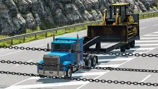 Cars vs Triple Chain 😱 BeamNG Drive