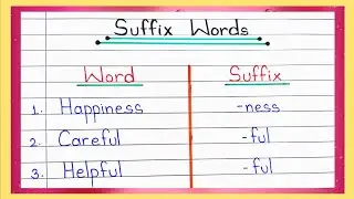 Suffix Words || 25 Suffix Words in English || 25 Sufffix || Suffixes || English Grammar