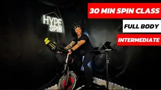 30 Minute Fat-Burning Spin Class with Weights | Intermediate Ride + Upper Body