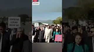 Protest March of PTI centers in Islamabad from parliament house to Supreme Court #pti #protestmarch