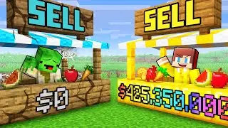 JJ and Mikey POOR vs RICH Grow a Garden - Maizen Minecraft Animation