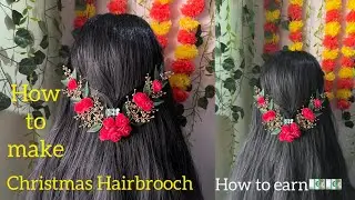 Christmas Hairbrooch making/ how to earn money #mukuta #diy #diywedding #earrings #wedding #tiara